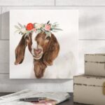 ” Garden Goat II ” by Victoria Borges Painting Print - Chic Decora