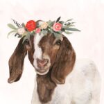 ” Garden Goat II ” by Victoria Borges Painting Print - Chic Decora