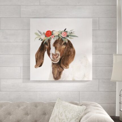 ” Garden Goat II ” by Victoria Borges Painting Print - Chic Decora