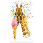 ” Giraffe Eating Ice Cream Watercolor “ - Chic Decora