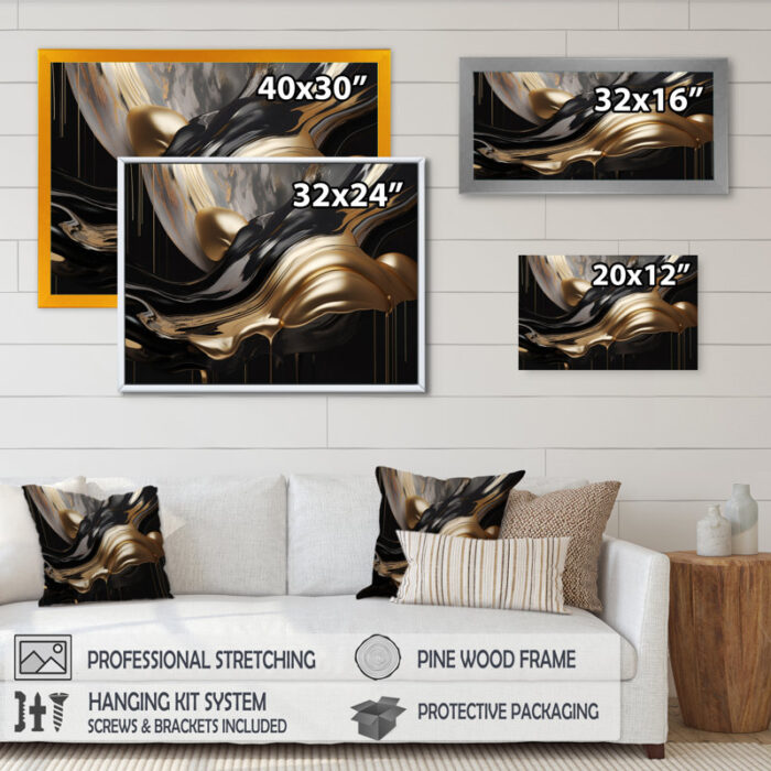 ” Gold And Black Captivating Marble II “ - Chic Decora