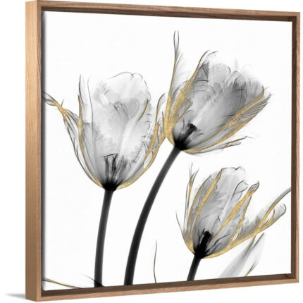 ” Gold Embellished Tulips 2 ” by Albert Koetsier Painting Print - Chic Decora