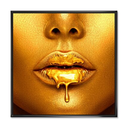 ” Gold Paint Drips From Sexy Woman Lips “ - Chic Decora