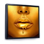 ” Gold Paint Drips From Sexy Woman Lips “ - Chic Decora