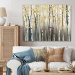 ” Golden Birch Forest I ” Painting Print - Chic Decora