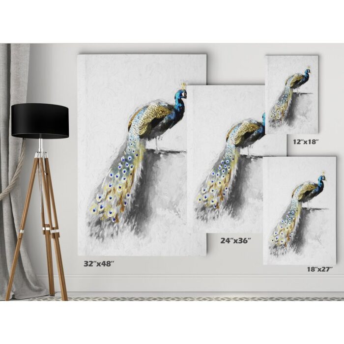 ” Golden Blue Peacock Feather I “ - Chic Decora