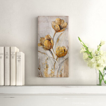 ” Golden Poppies On Taupe I ” by Timothy O’ Toole - Chic Decora