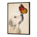 ” Golden Retriever Dog With Butterfly I “ - Chic Decora