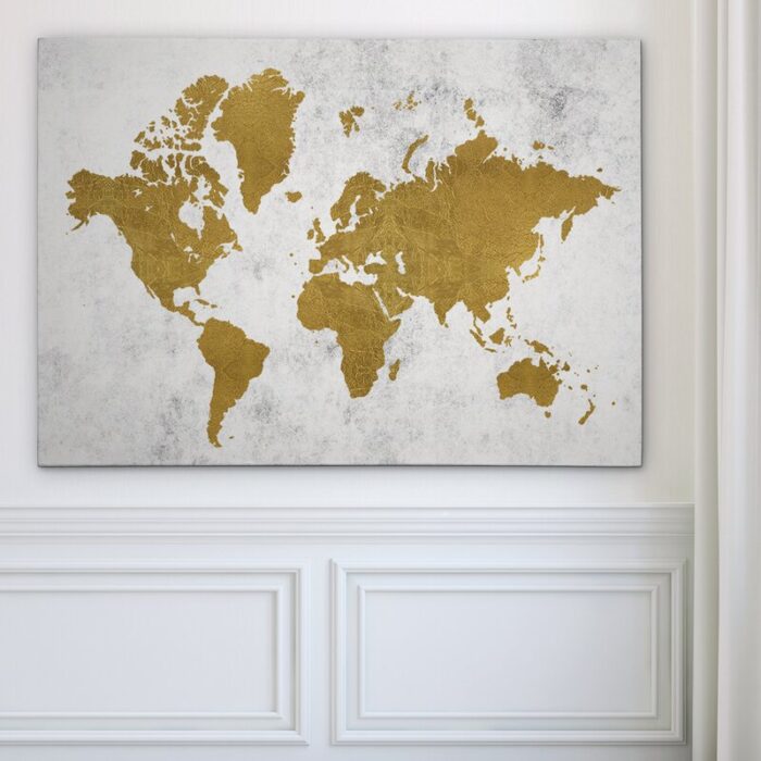 ” Golden World Map “ - Chic Decora