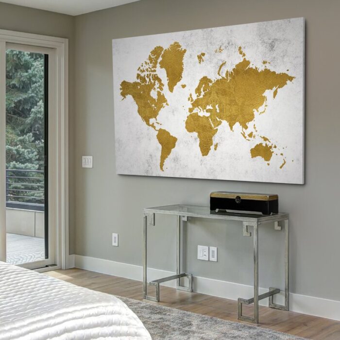 ” Golden World Map “ - Chic Decora