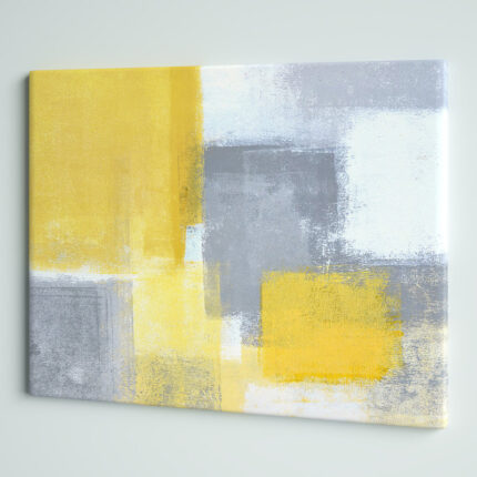 ” Gray And Yellow Blue Abstract XXI “ - Chic Decora