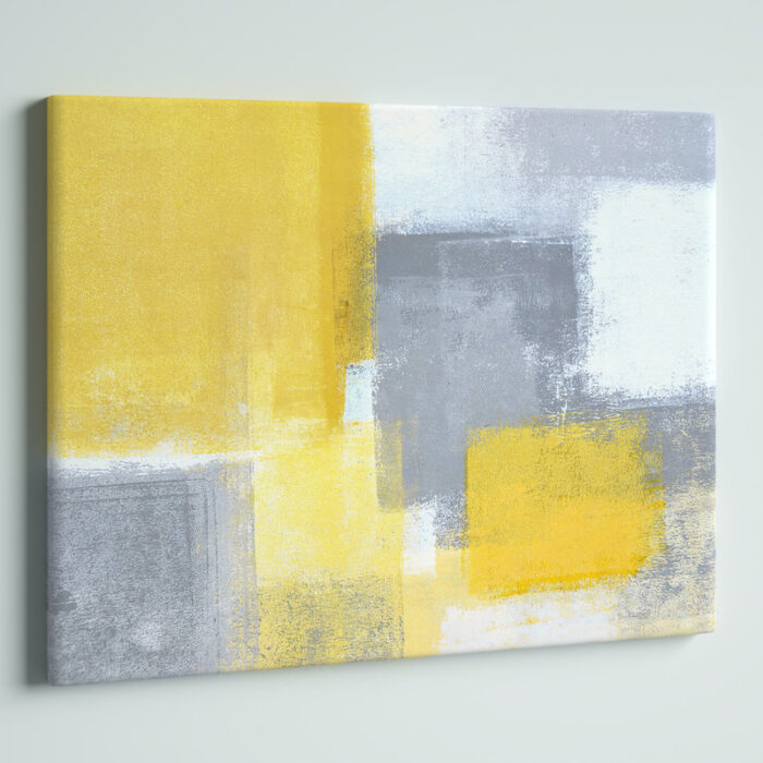 ” Gray And Yellow Blue Abstract XXI “ - Chic Decora