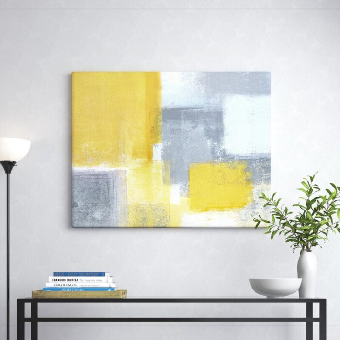 ” Gray And Yellow Blue Abstract XXI “ - Chic Decora