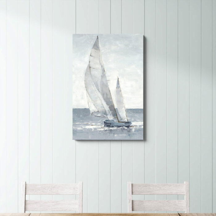 ” Gray Seas I ” by Ethan Harper Painting Print - Chic Decora