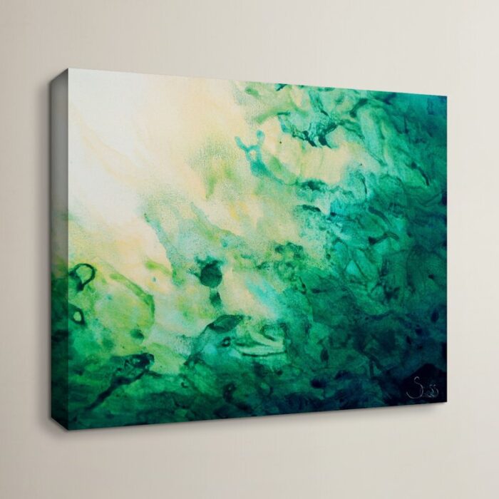 ” Green Watery Abstract ” by Sheila Gosselin - Chic Decora