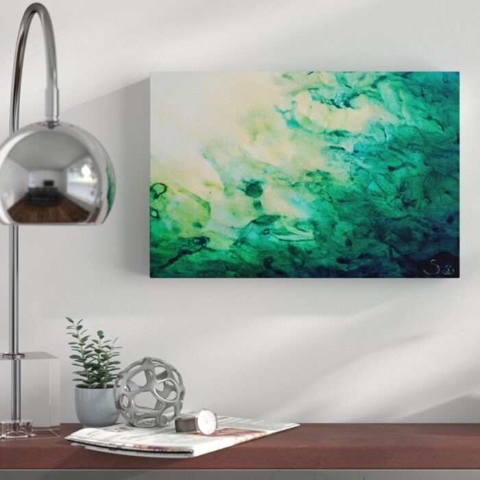 ” Green Watery Abstract ” by Sheila Gosselin - Chic Decora