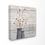 ” Grey Home Sweet Home Cotton Flowers In Vase ” by Kimberly Allen - Chic Decora