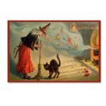 ” Halloween Witch And Cat ” by Vintage Apple - Chic Decora