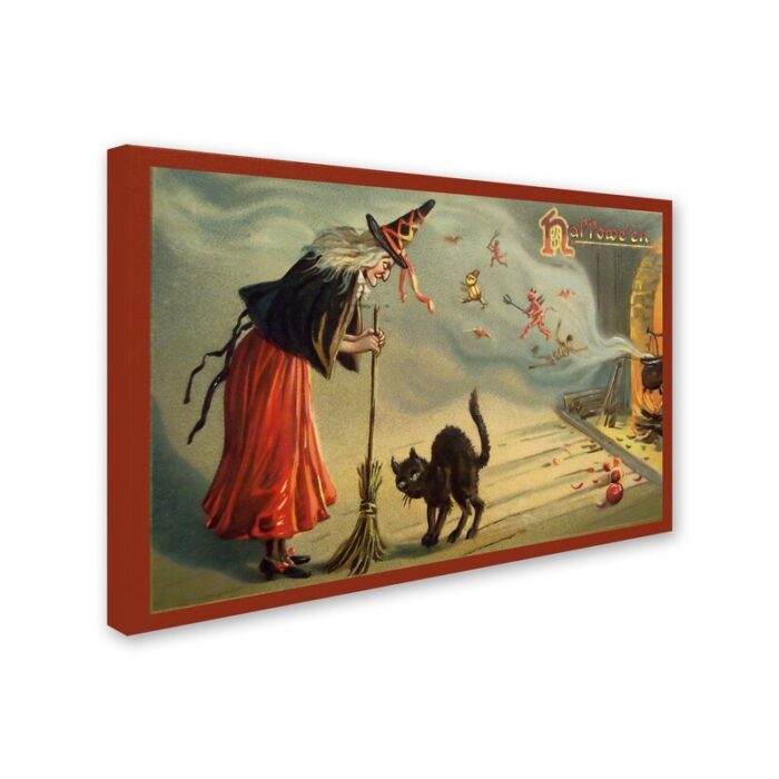 ” Halloween Witch And Cat ” by Vintage Apple - Chic Decora