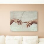 “Hands of God” by Michelangelo Graphic Art on Wrapped Canvas - Chic Decora