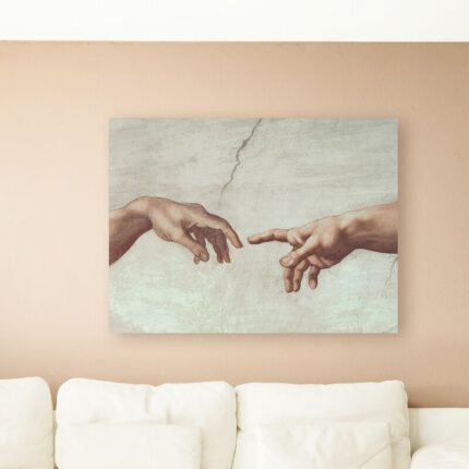 “Hands of God” by Michelangelo Graphic Art on Wrapped Canvas - Chic Decora