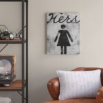 ” Hers Distressed Bathroom Sign “ - Chic Decora