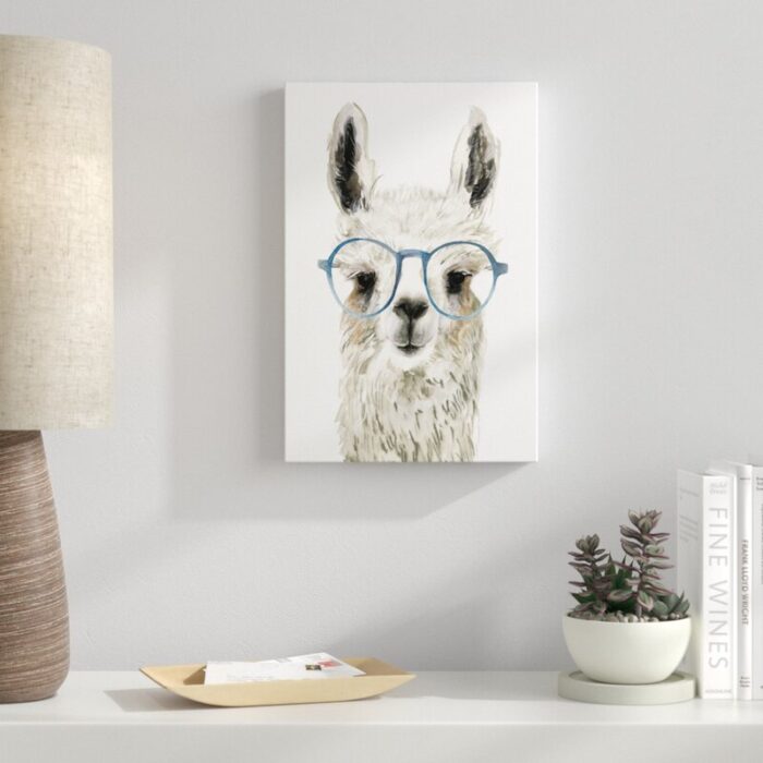 ” Hip Llama II ” by Victoria Borges Painting Print - Chic Decora