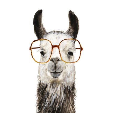 ” Hip Llama III ” by Victoria Borges Painting Print - Chic Decora