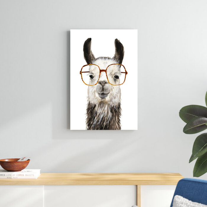 ” Hip Llama III ” by Victoria Borges Painting Print - Chic Decora