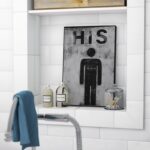 ” His Distressed Bathroom Sign “ - Chic Decora