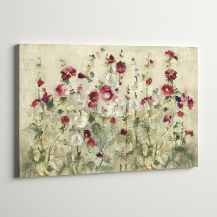 ” Hollyhocks Row Cool ” by Cheri Blum - Chic Decora