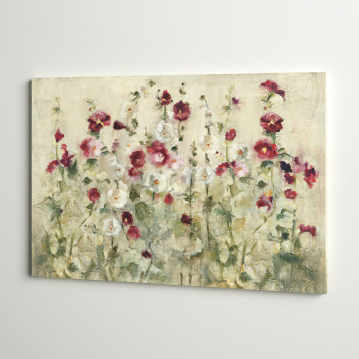 ” Hollyhocks Row Cool ” by Cheri Blum - Chic Decora