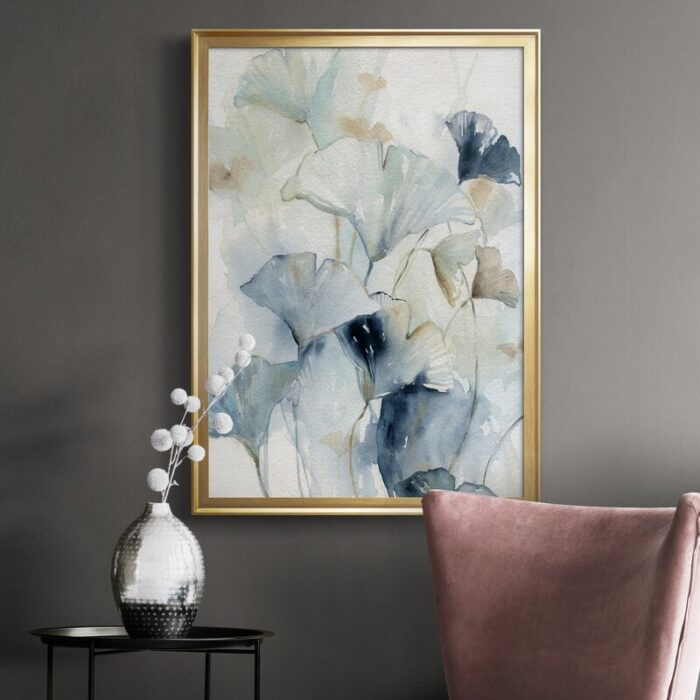 ” Indigo Ginkgo I ” Painting Print - Chic Decora