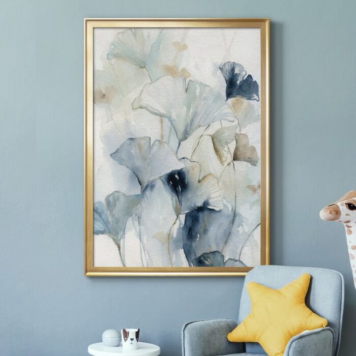 ” Indigo Ginkgo I ” Painting Print - Chic Decora