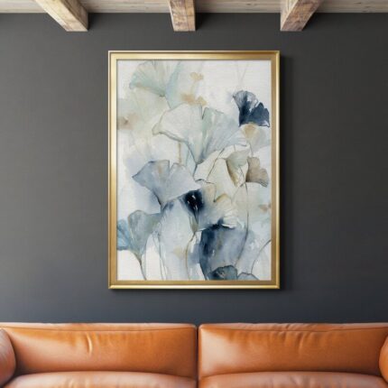 ” Indigo Ginkgo I ” Painting Print - Chic Decora