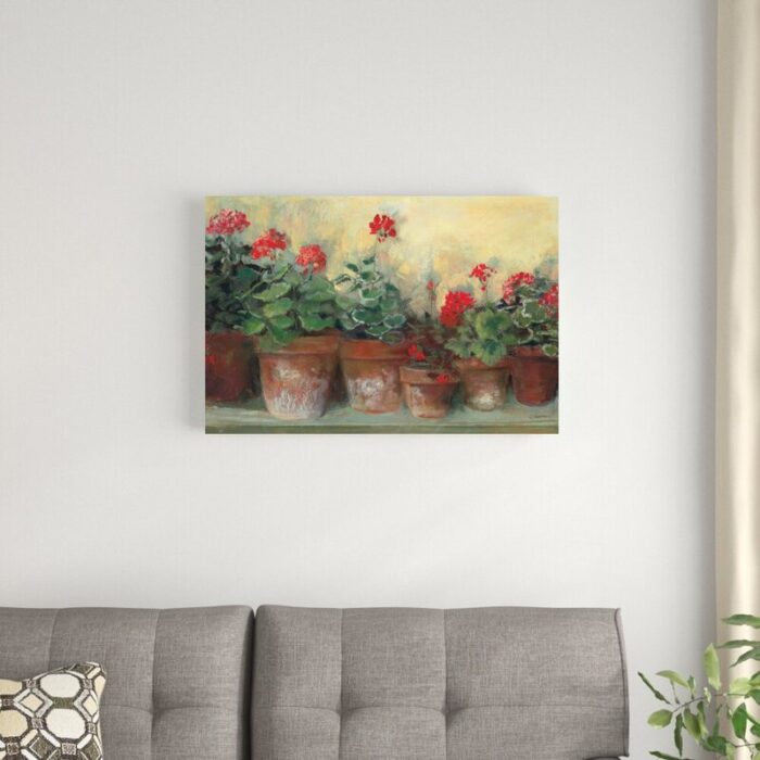 ” Kathleens Geraniums ” by Carol Rowan Painting Print - Chic Decora