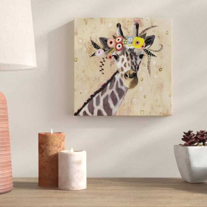 ” Klimt Giraffe II ” by Victoria Borges Painting Print - Chic Decora