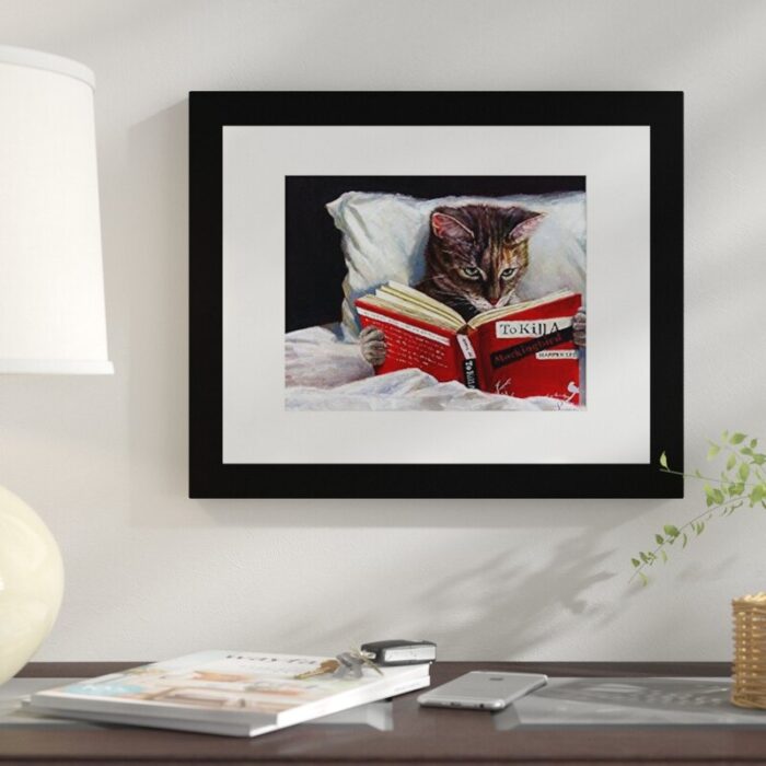 ” Late Night Thriller Cat Reading To Kill A Mockingbird ” by Lucia Heffernan - Chic Decora