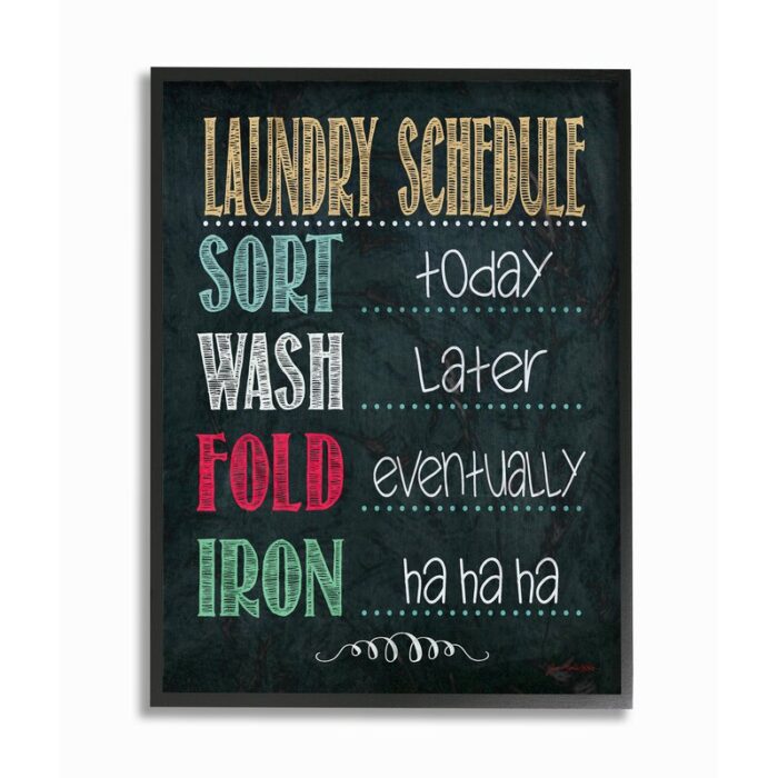 ” Laundry Schedule “ - Chic Decora