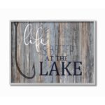 ” Life Better Lake Quote Fish Lakehouse Cabin Nautical Phrase “ - Chic Decora