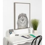 ” Lion Animal Print Black And White Portrait ” by Simon Te Tai - Chic Decora