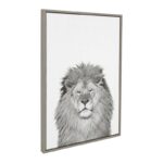 ” Lion Animal Print Black And White Portrait ” by Simon Te Tai - Chic Decora