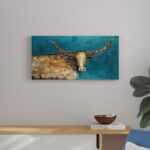 ” Longhorn Geode On Blue “ - Chic Decora