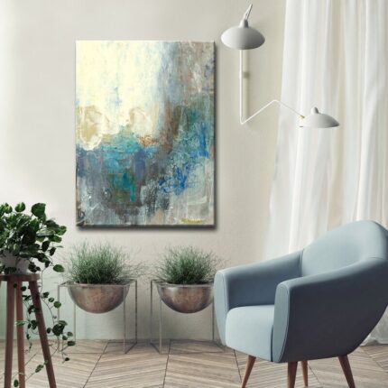 ” Blue Treeline ” Painting Print - Chic Decora