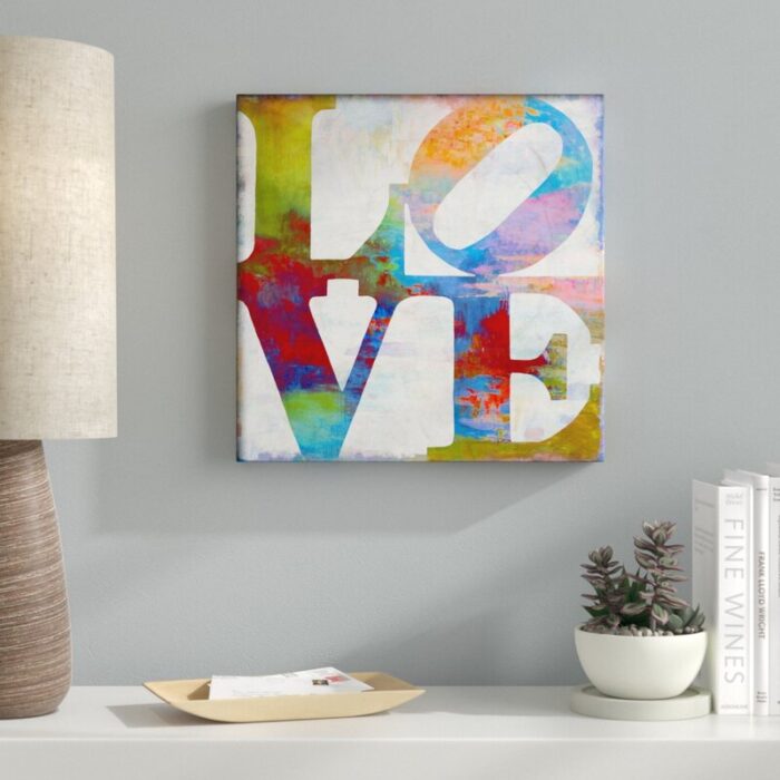 ” Love Painted Textured Rainbow Typography “ - Chic Decora