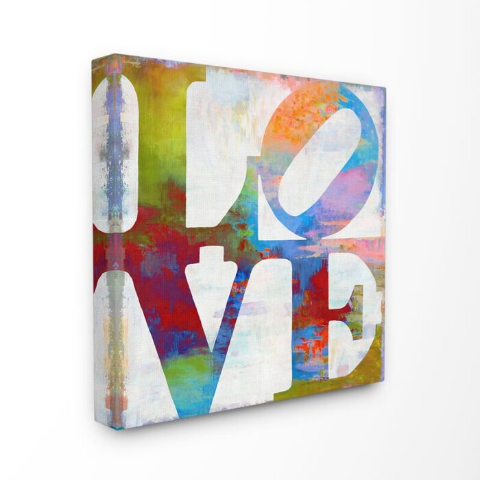 ” Love Painted Textured Rainbow Typography “ - Chic Decora