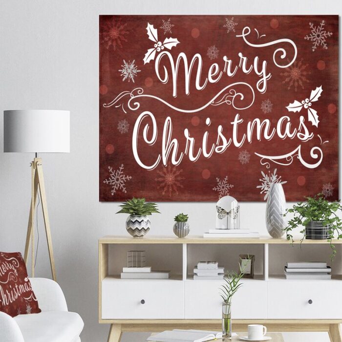 ” Merry Christmas Season Greetings On Red “ - Chic Decora