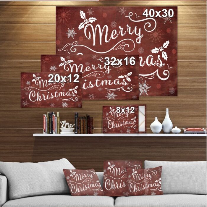 ” Merry Christmas Season Greetings On Red “ - Chic Decora