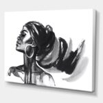 ” Monochrome Portrait Of African American Woman IV ” Painting Print - Chic Decora