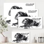 ” Monochrome Portrait Of African American Woman IV ” Painting Print - Chic Decora